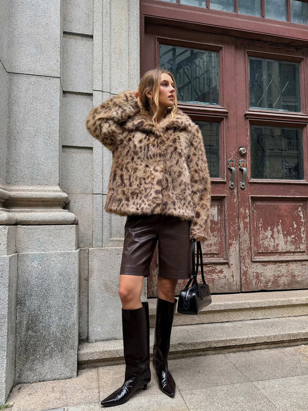 Prowl Leopard Print Faux Fur Coat