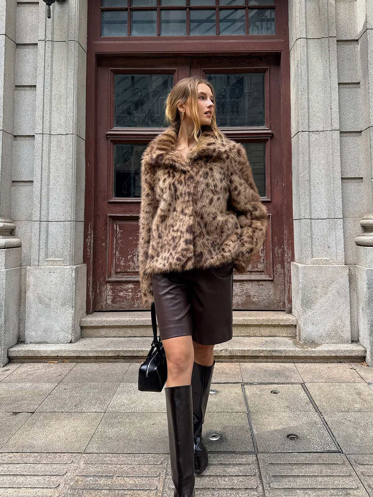 Prowl Leopard Print Faux Fur Coat