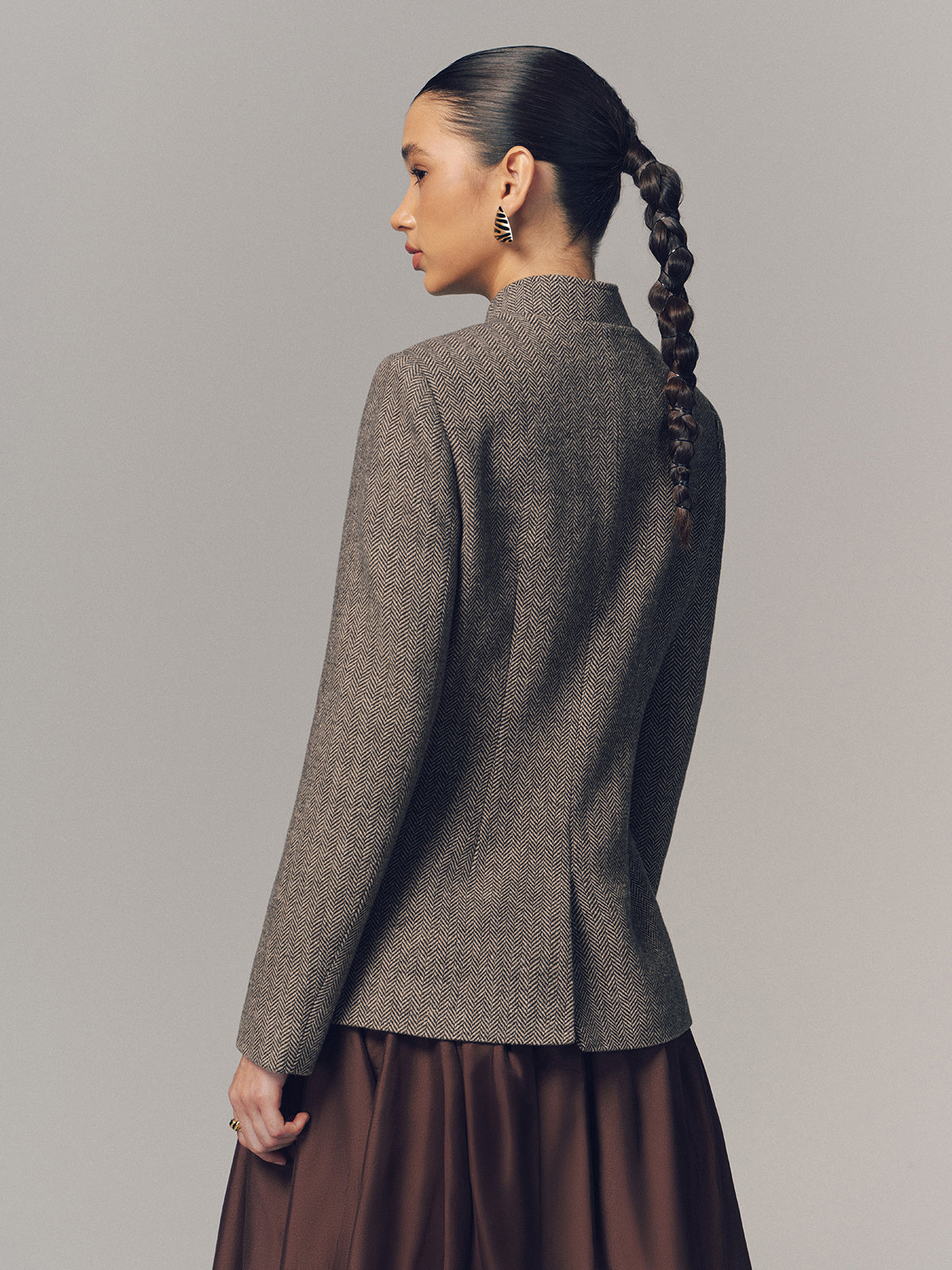 Exquisite Stand Collar Multi-Pocket Jacket