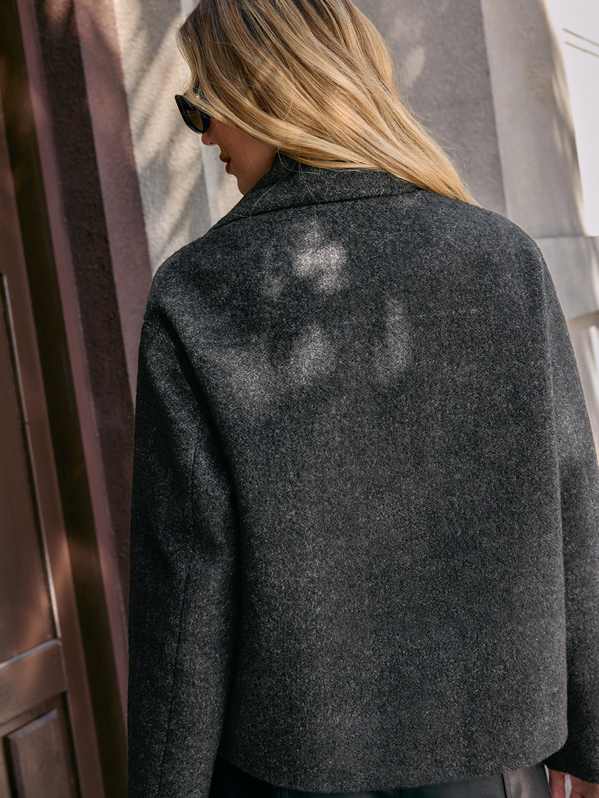 Bouclé Cropped Coat & Scarf
