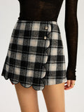 Sunday Checkered Trim Chic Skirt