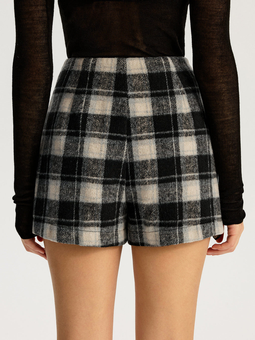 Sunday Checkered Trim Chic Skirt