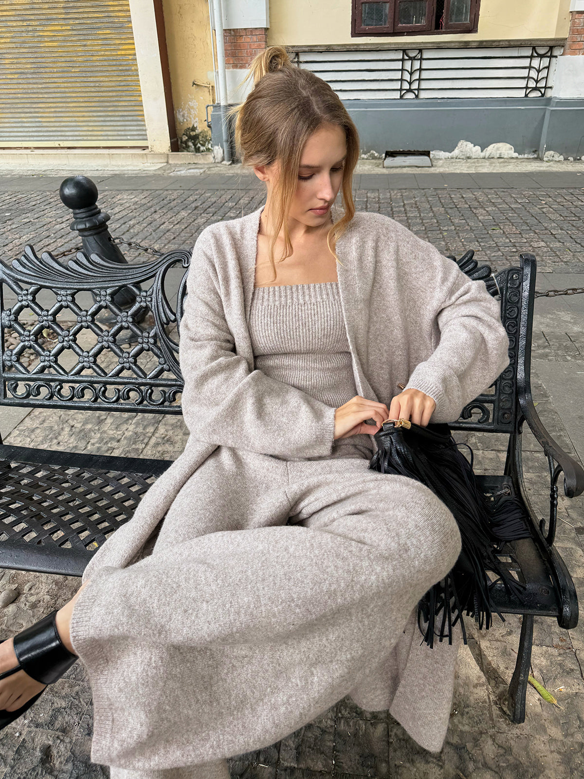 Carla's Choice Three Piece Knit Cardigan & Pants Set