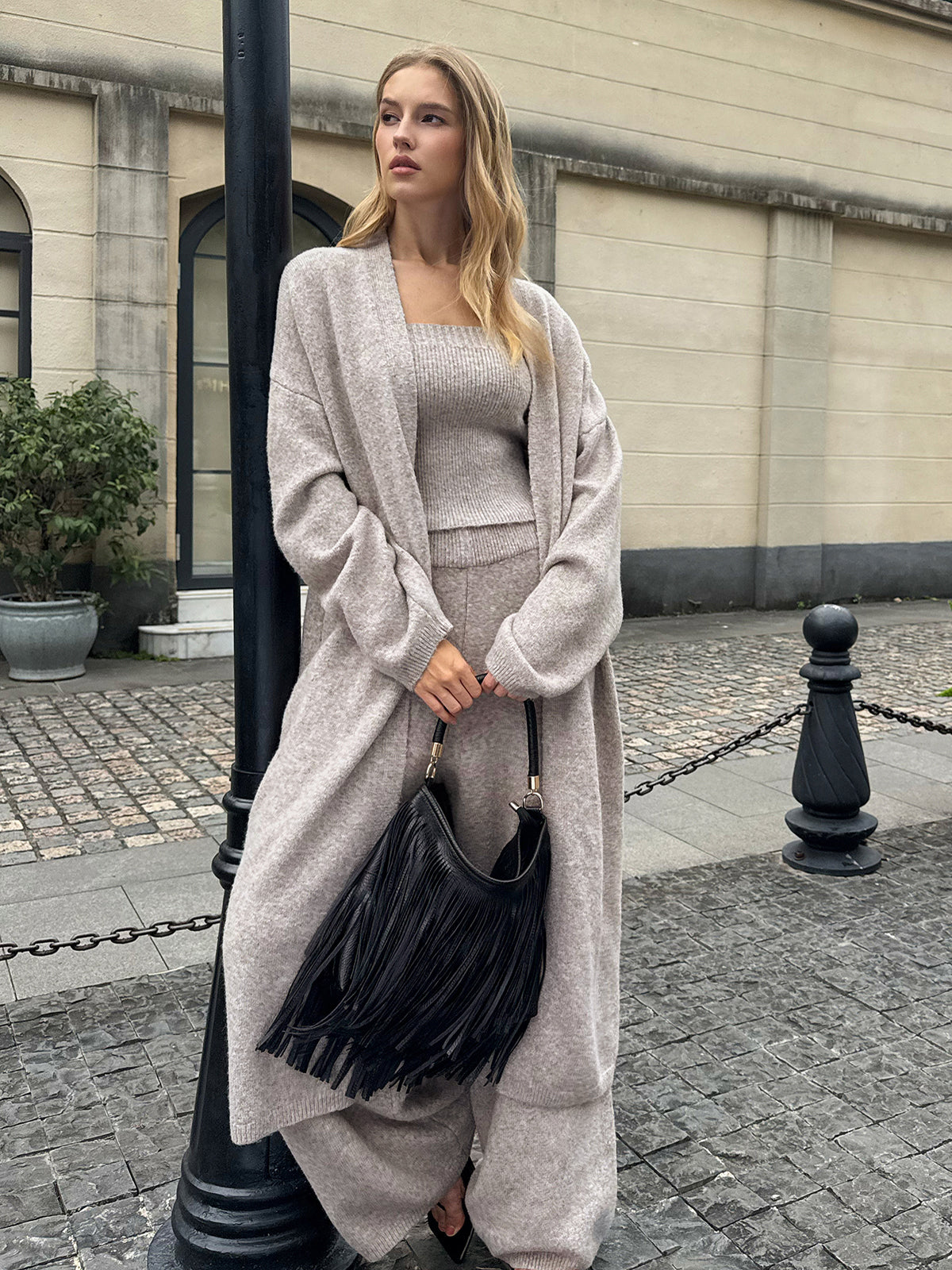 Carla's Choice Three Piece Knit Cardigan & Pants Set