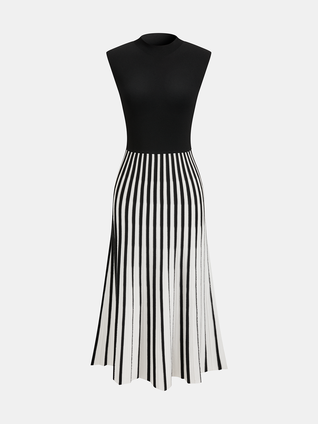 Everess Sleeveless Striped Midi Dress