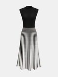 Everess Sleeveless Striped Midi Dress