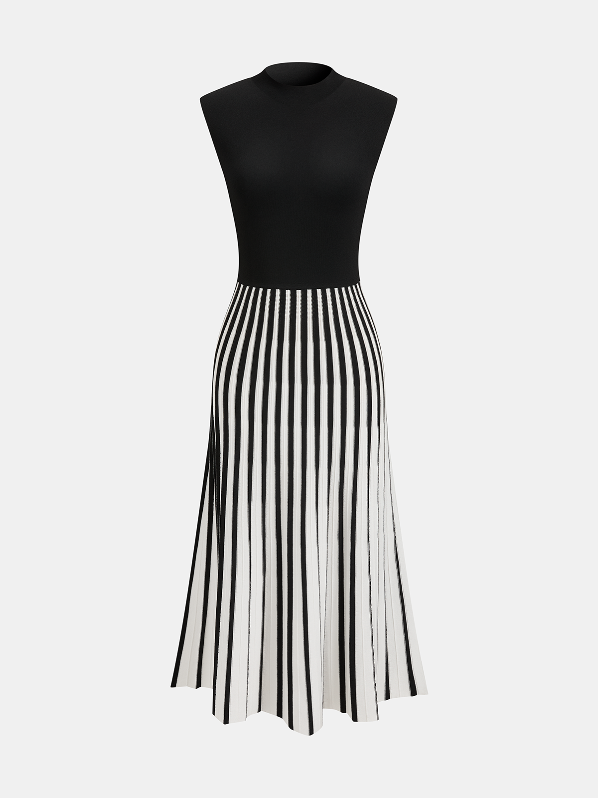 Everess Sleeveless Striped Midi Dress