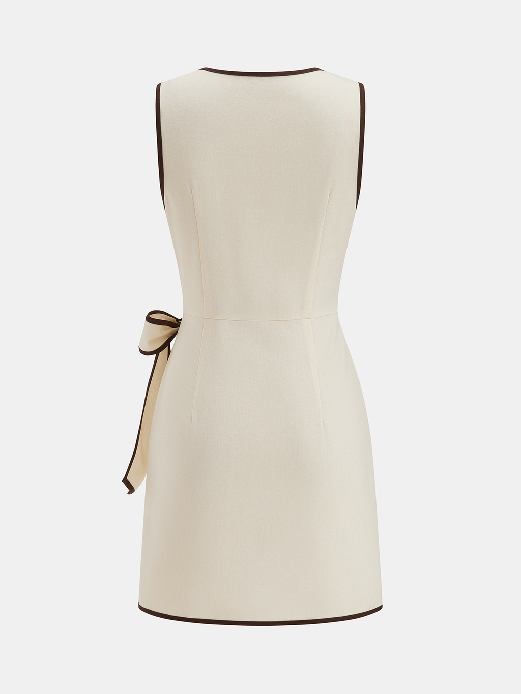 Wrapped In Style Linen-Blend Contrast Wrap Dress