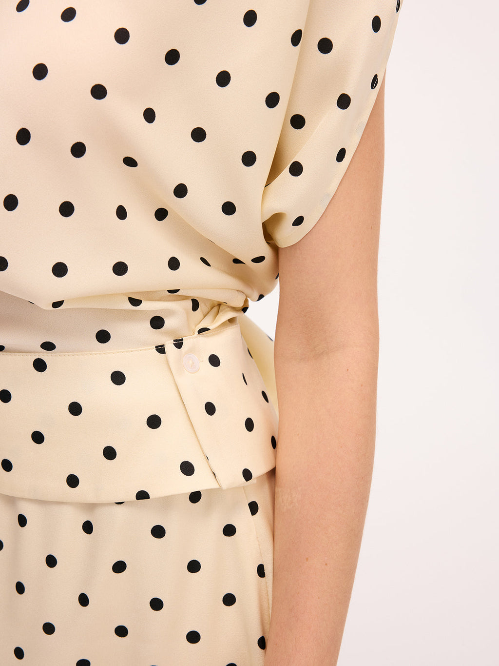 Trendy Polka Dot Top & Midi Skirt Set