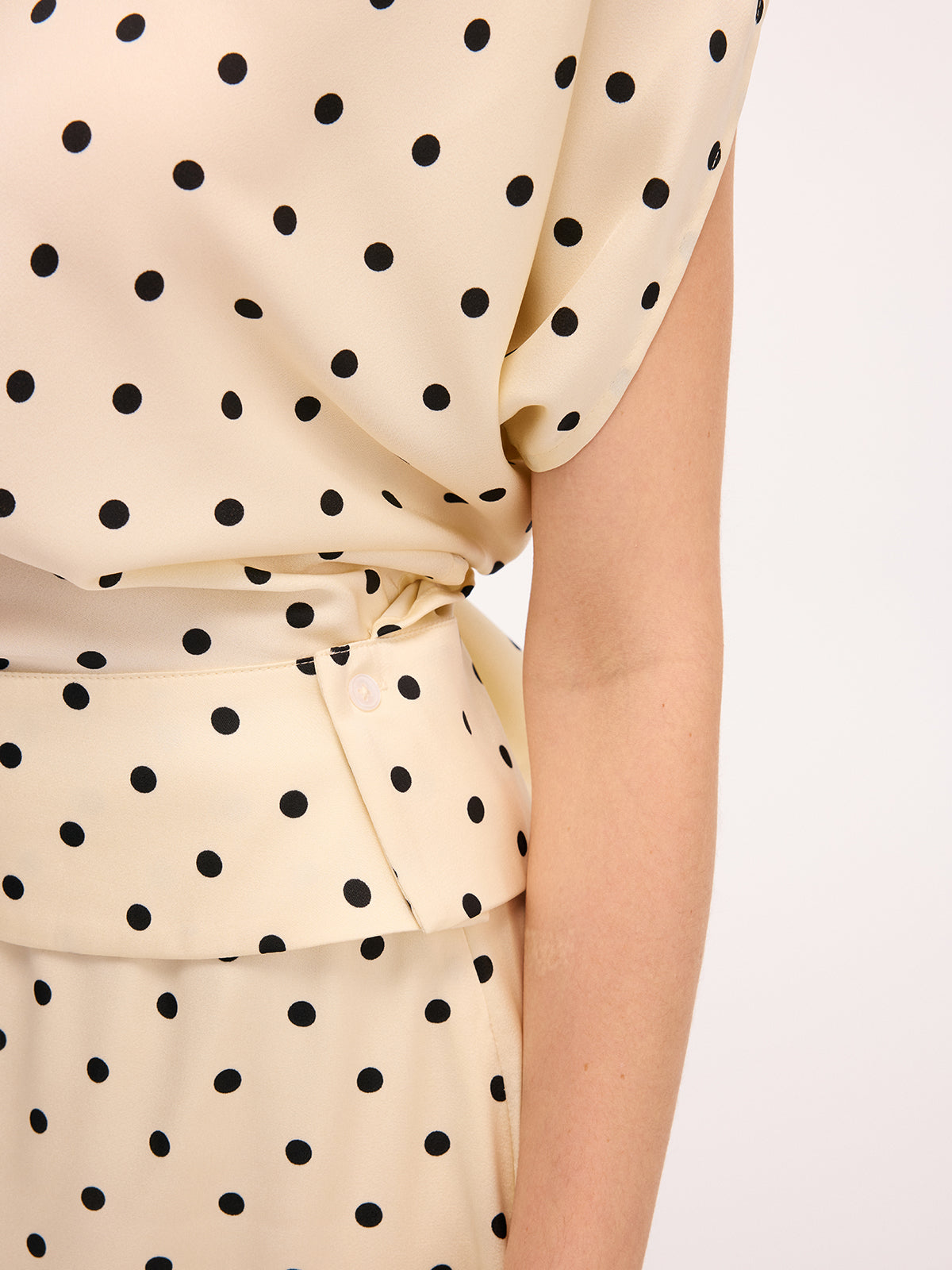 Trendy Polka Dot Top & Midi Skirt Set