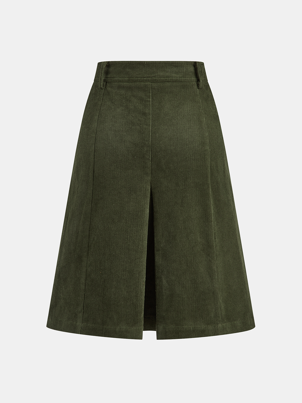 Harvest Pleated Corduroy Midi Skirt