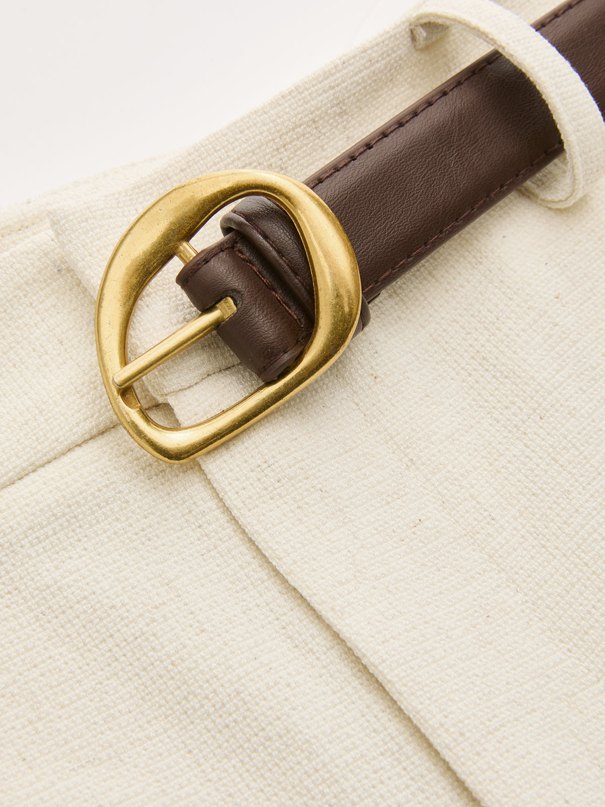 Breezy Days Belted Linen-Blend Pants