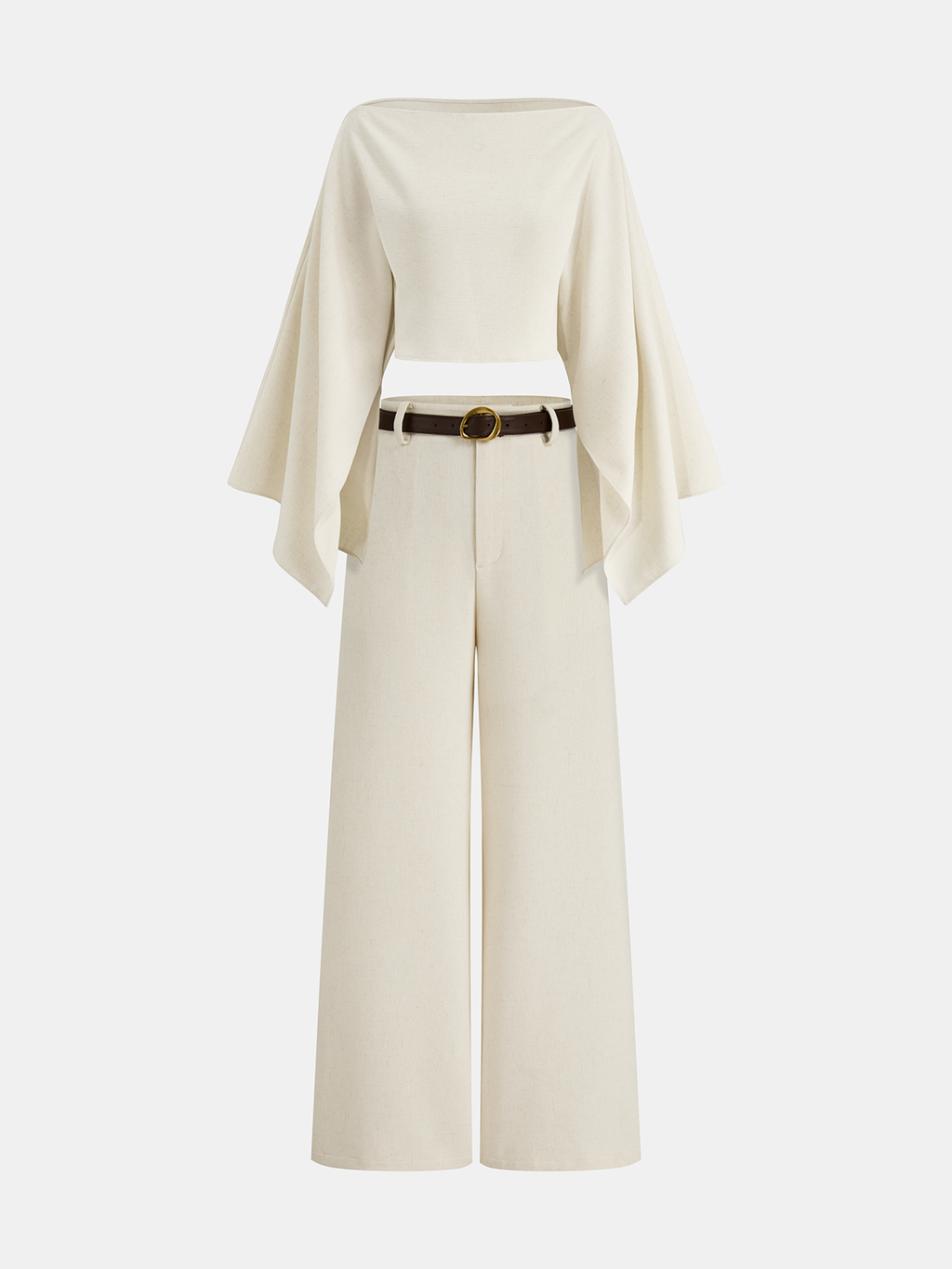 Breezy Days Belted Linen-Blend Pants