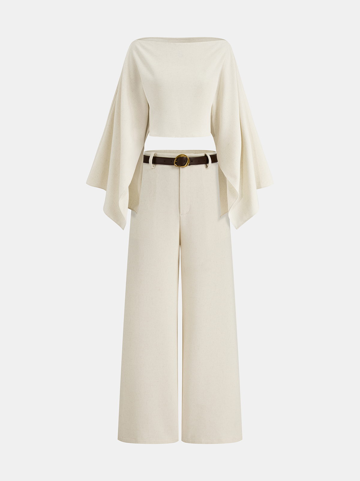 Breezy Days Belted Linen-Blend Pants