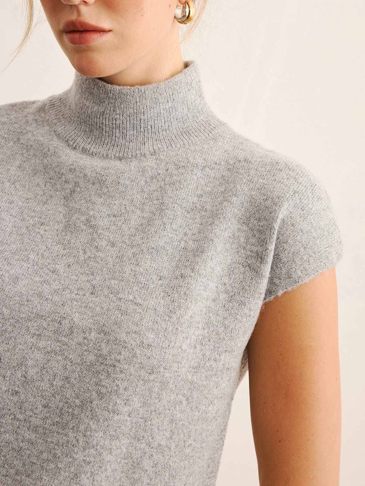 Minimal Mock Neck Knit Top & Midi Skirt Set