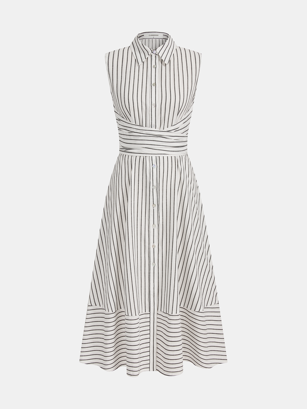 Elegant Sleeveless Tie-Waist Midi Dress