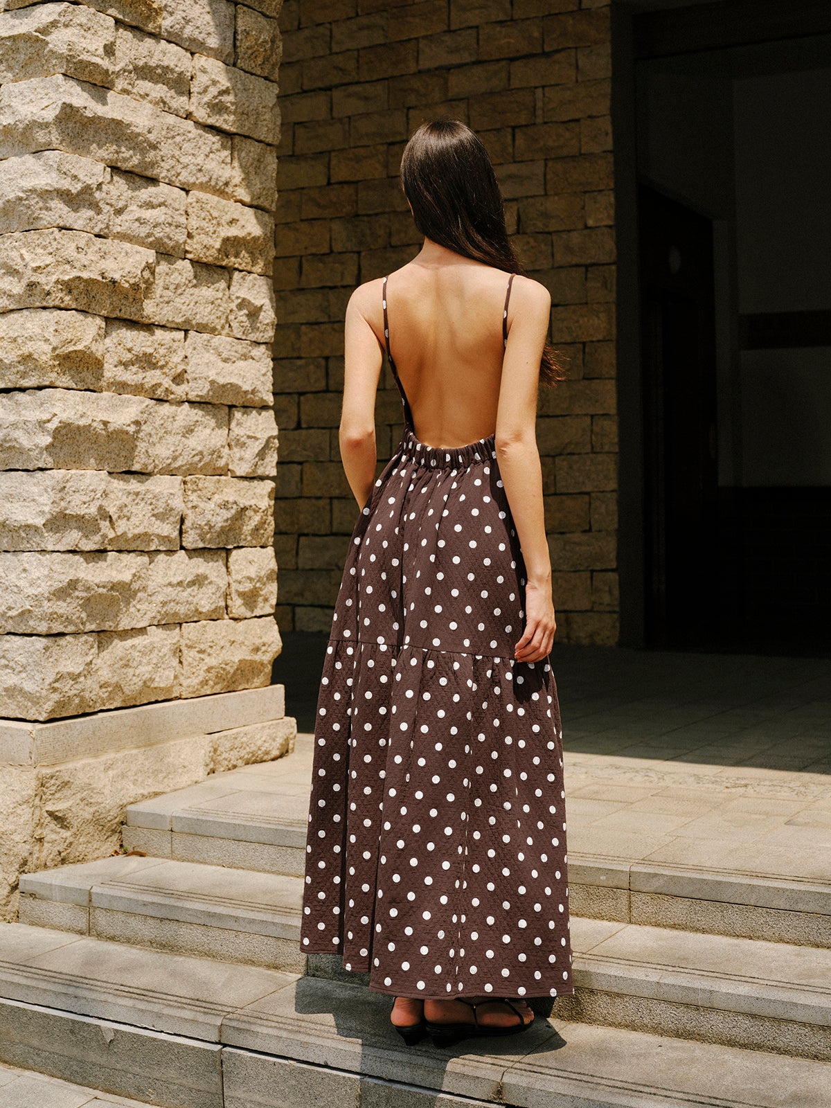 Carla's Choice Backless Polka Dot Dress