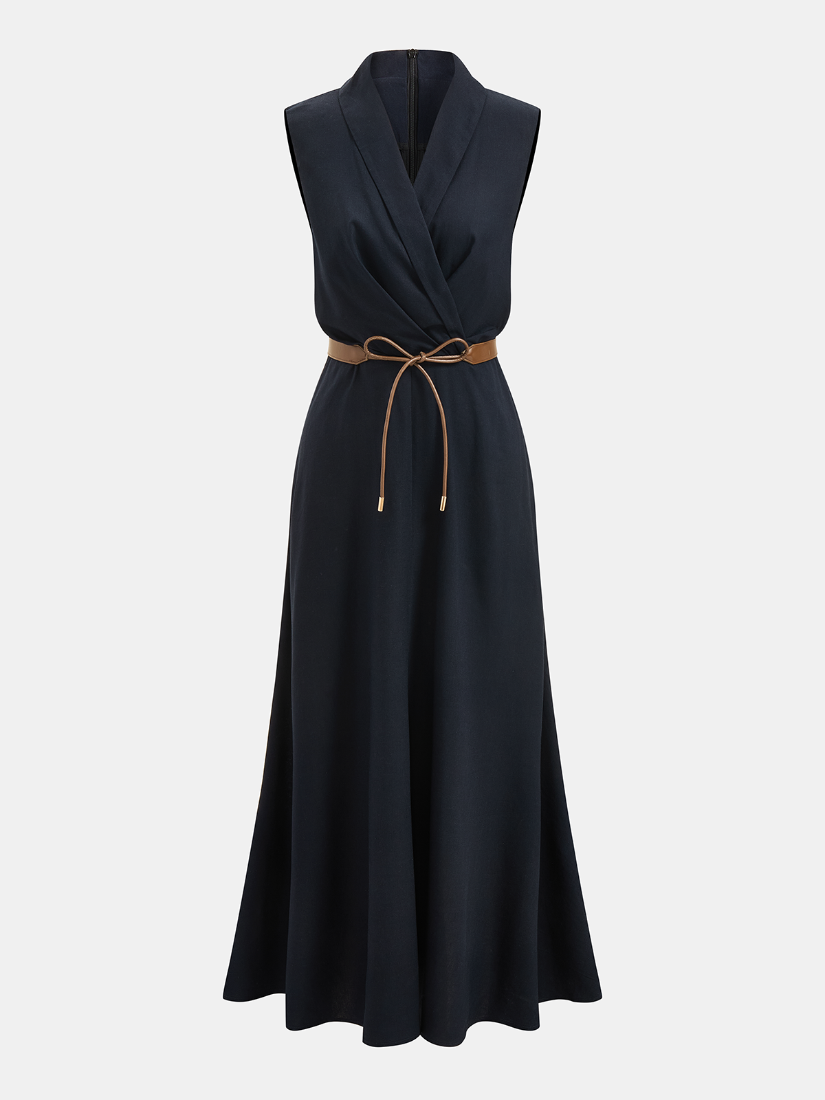 Draped Luxe Belted Wrap Maxi Dress