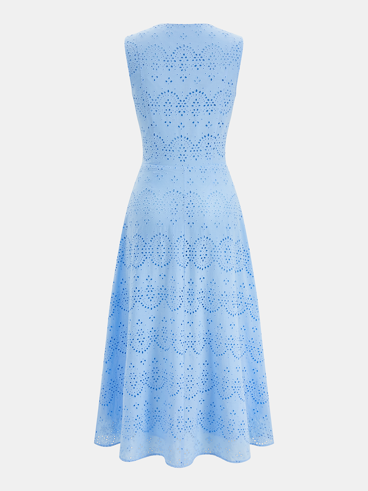 Daisy Deep V-Neck Sleeveless Embroidered Eyelet Dress