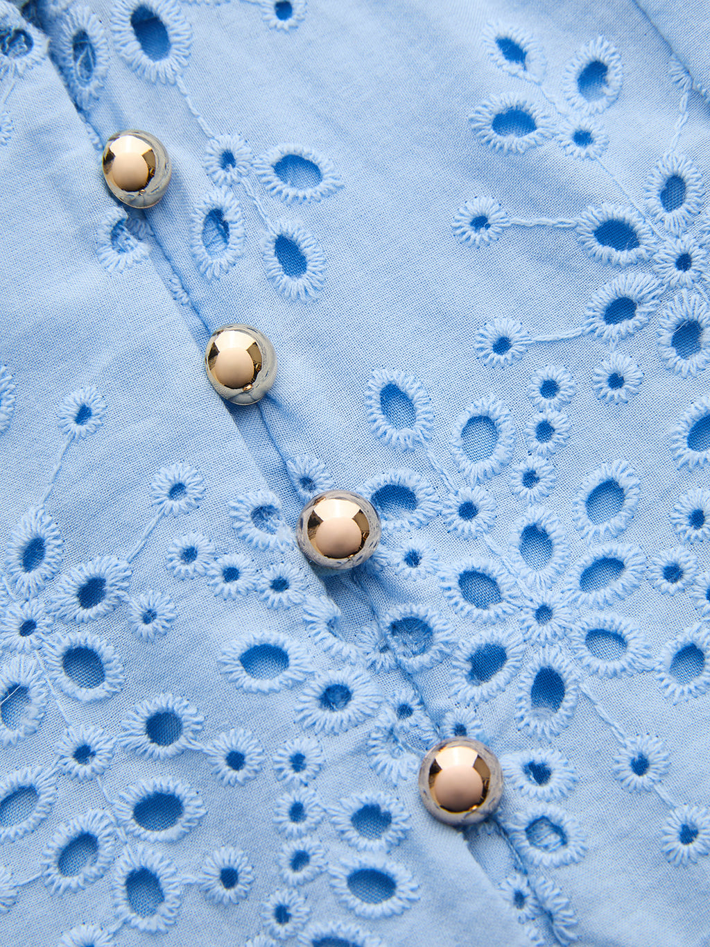 Daisy Deep V-Neck Sleeveless Embroidered Eyelet Dress