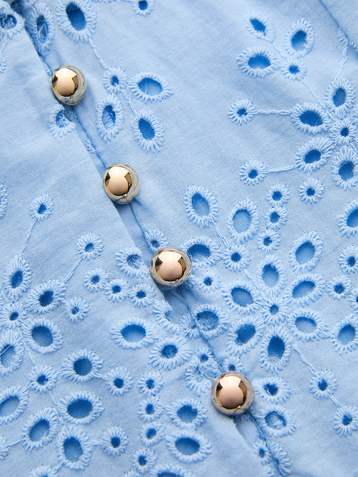 Daisy Deep V-Neck Sleeveless Embroidered Eyelet Dress