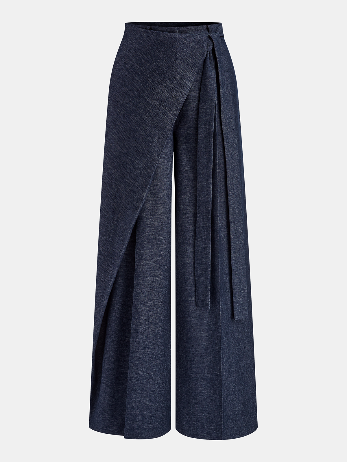 Wrap Star Asymmetric Wide-Leg Pants