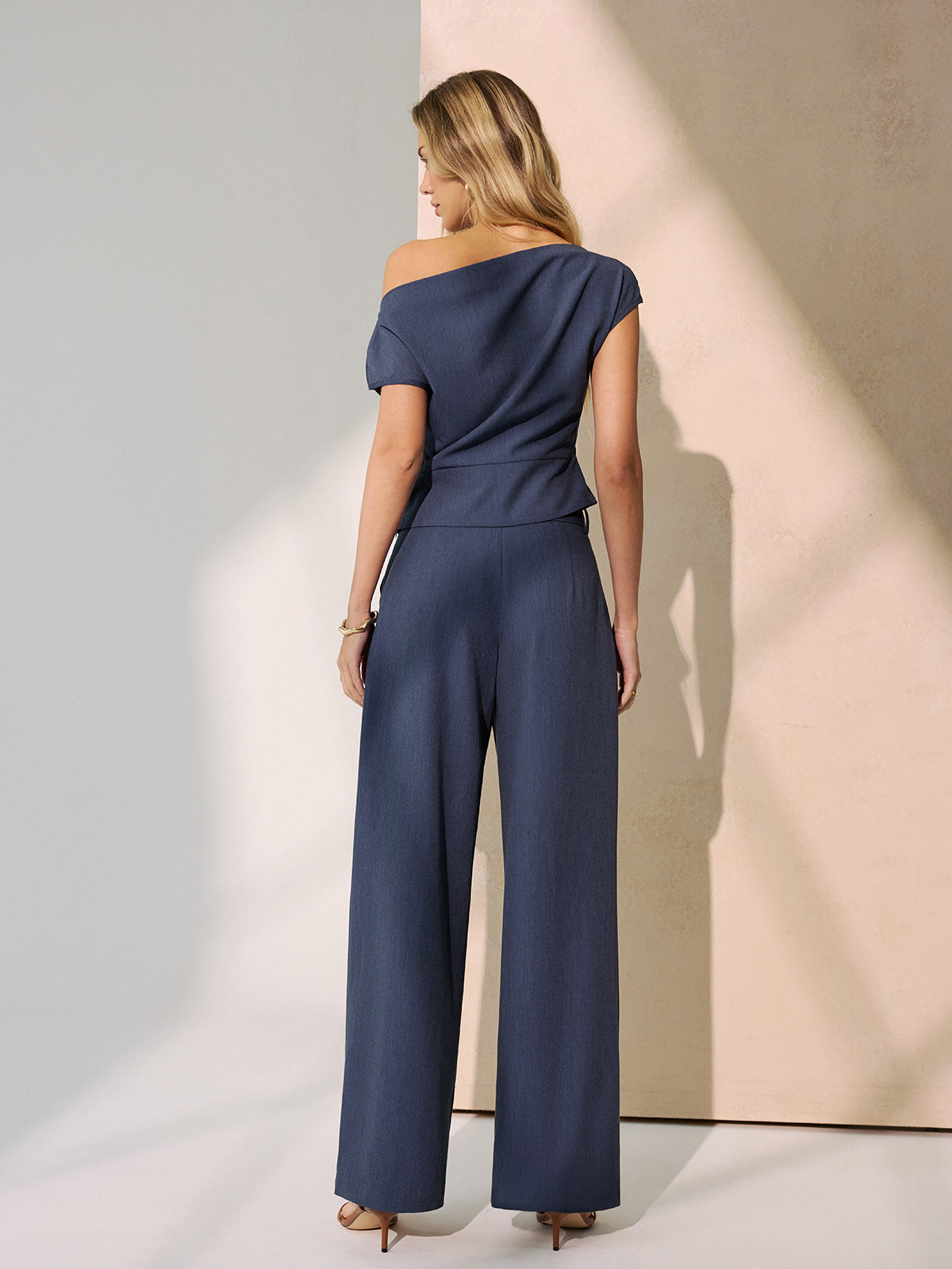 Carla's Choice Off-Shoulder Wide-Leg Pants & Top Set