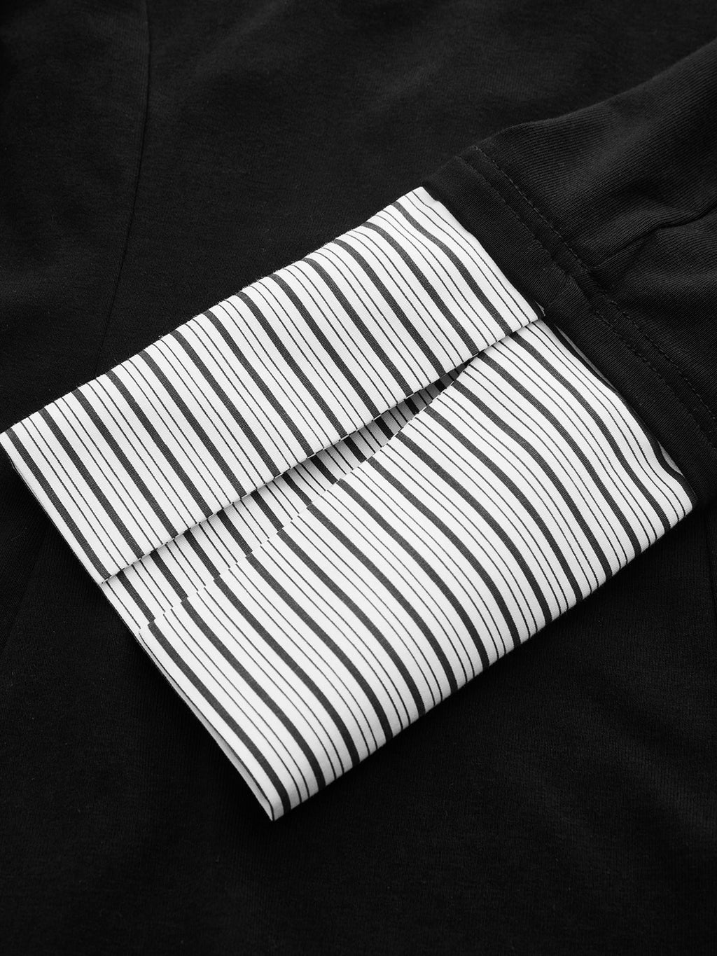 Double Chic Mock Two-Piece Long Sleeve Polo Top
