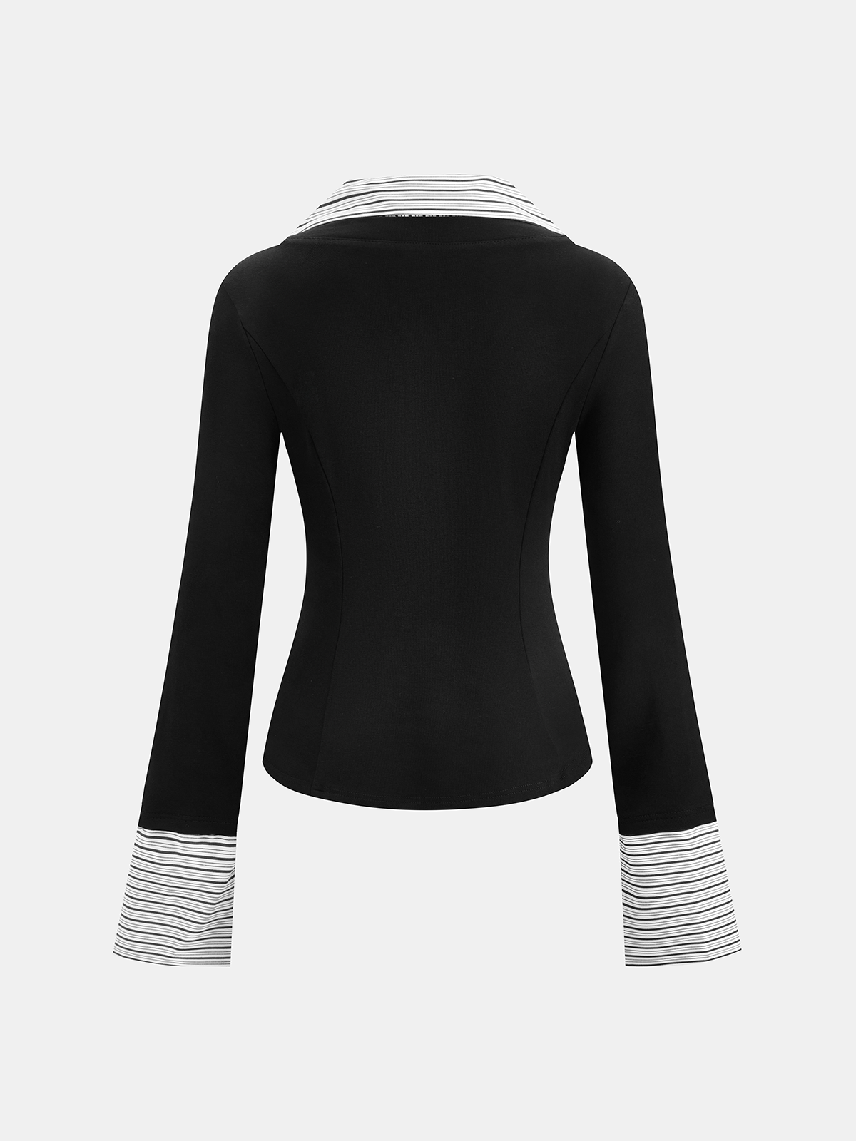 Double Chic Mock Two-Piece Long Sleeve Polo Top