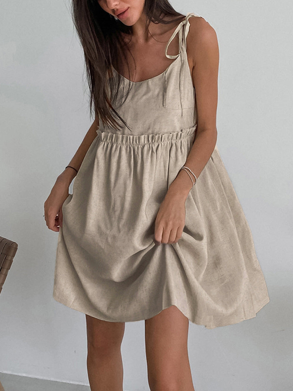 St Barts Tied Shoulder Short Dress