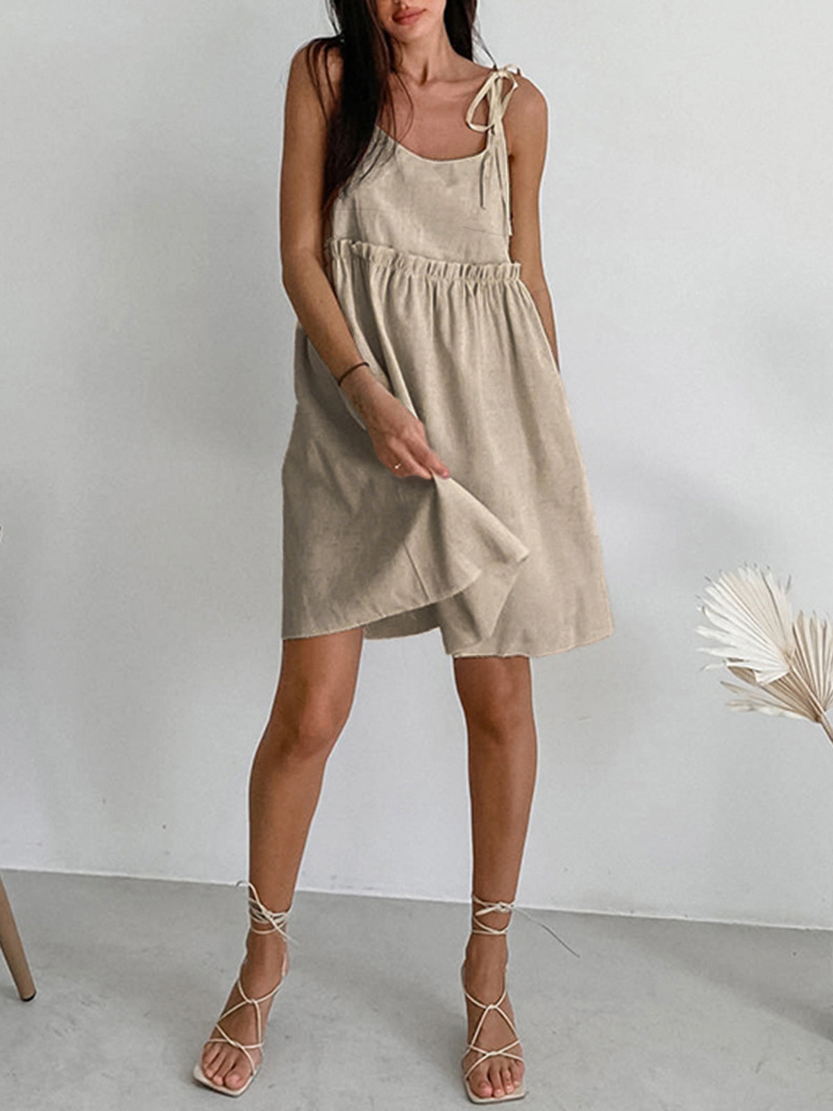St Barts Tied Shoulder Short Dress