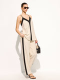Elise Cotton Linen Contrast Cami Top & Pants Set