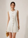 Georgina Sleeveless Pleated Mini Dress