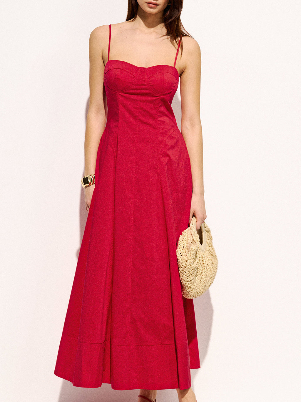 Elegant Pocketed Flared Maxi Dress