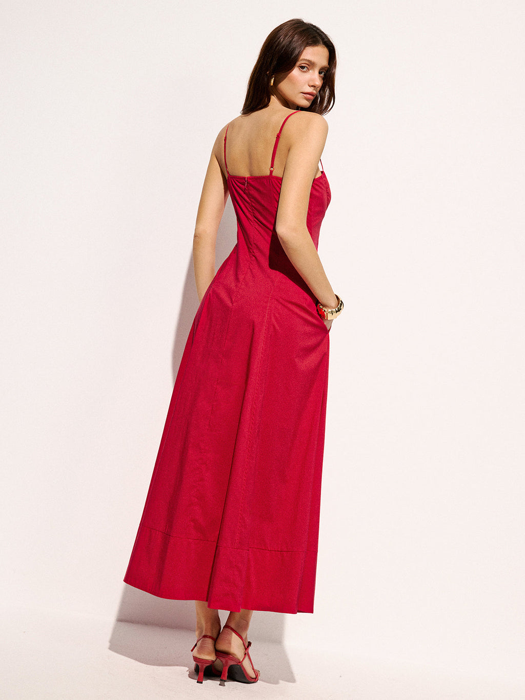Elegant Pocketed Flared Maxi Dress