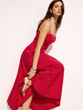 Elegant Pocketed Flared Maxi Dress