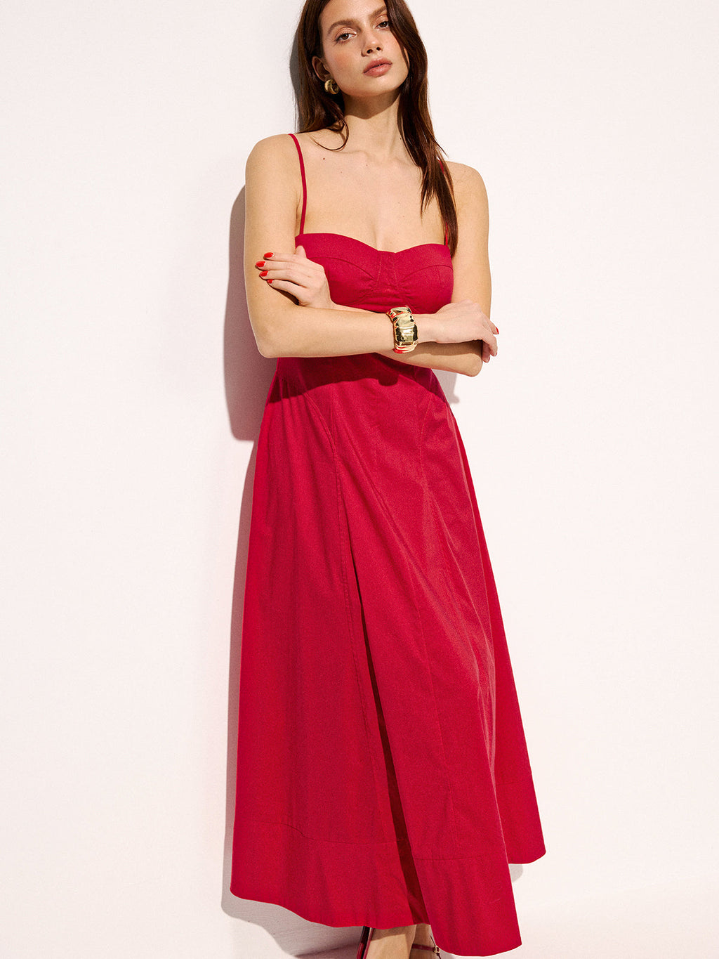 Elegant Pocketed Flared Maxi Dress