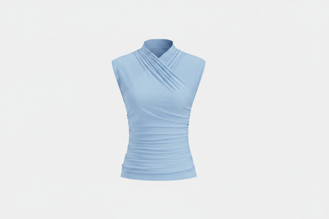 Body Tea Cross Neck Fitted Tank Top