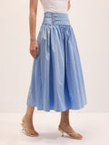 Effortless Cotton Blend Midi Skirt