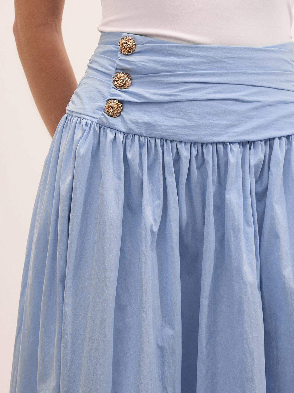 Effortless Cotton Blend Midi Skirt