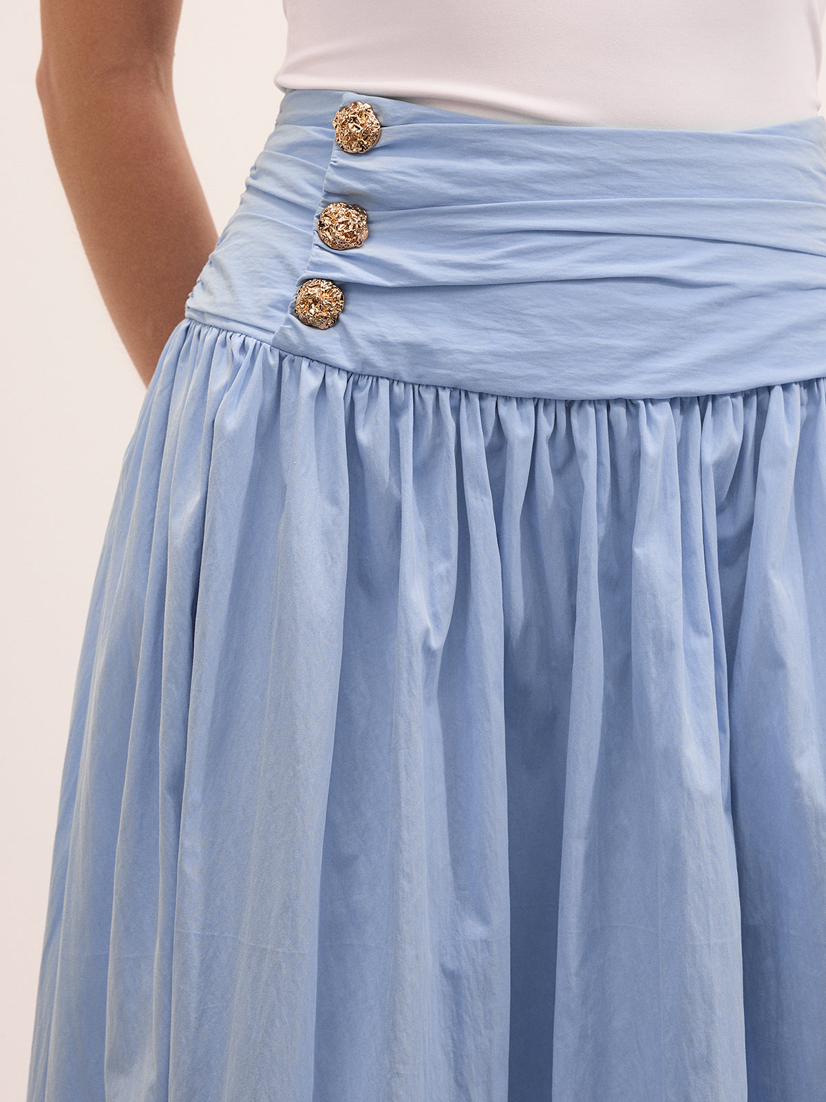 Effortless Cotton Blend Midi Skirt