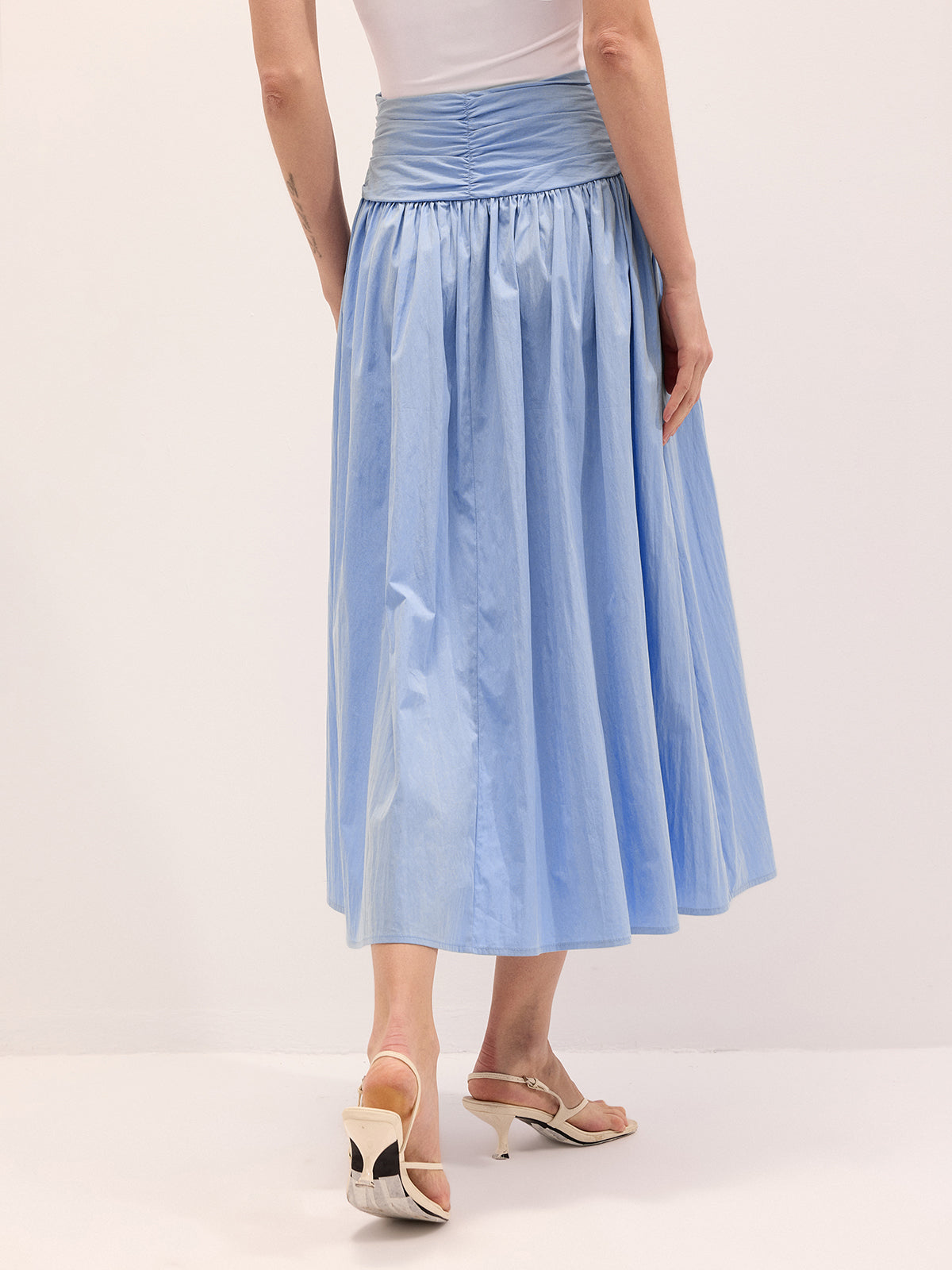 Effortless Cotton Blend Midi Skirt