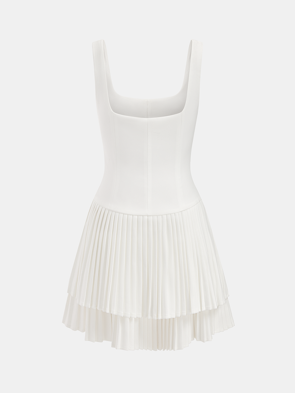 Soft Era Square Neck Pleated Dress