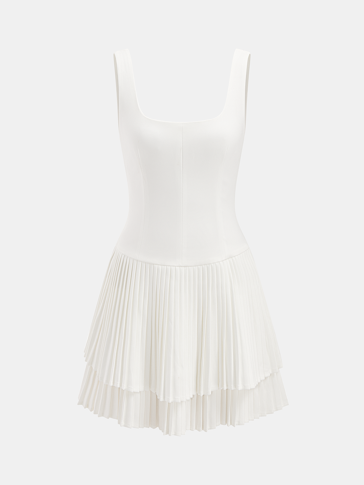 Soft Era Square Neck Pleated Dress