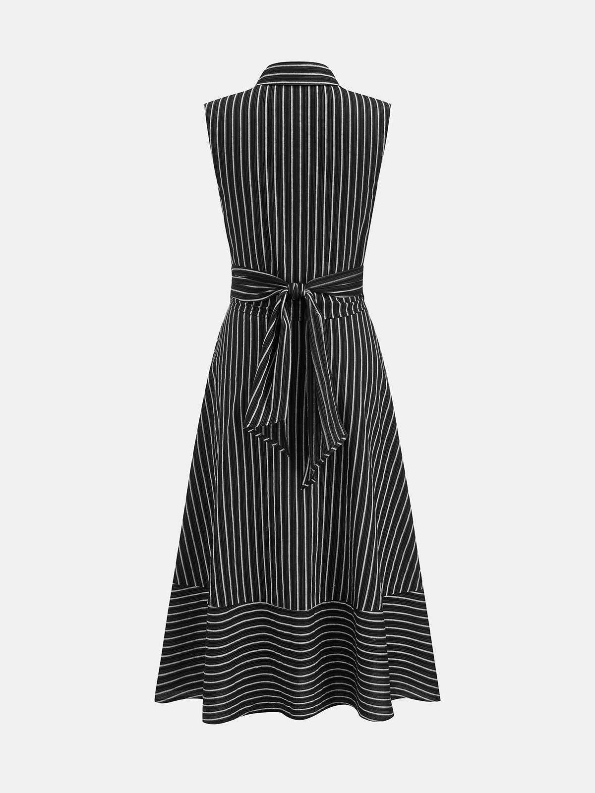 Elegant Sleeveless Tie-Waist Midi Dress