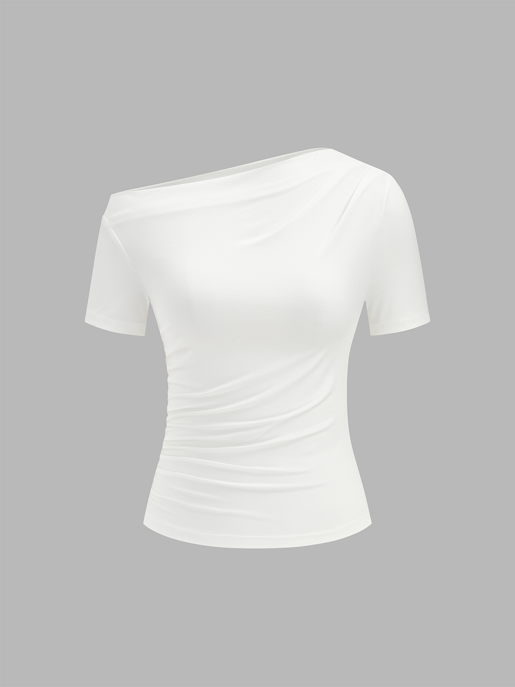 Gathered Charm Off-Shoulder Short Sleeve Top