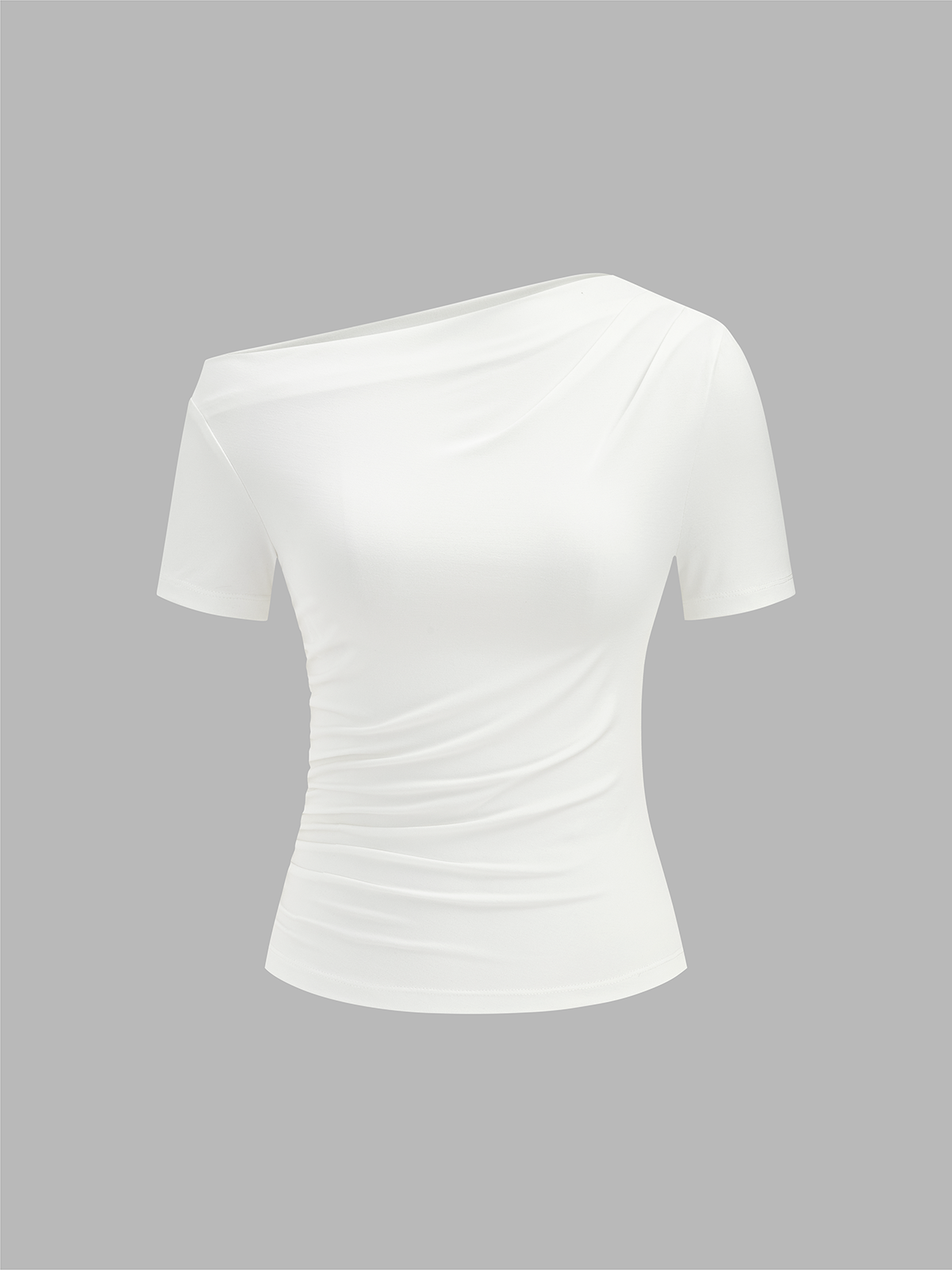 Gathered Charm Off-Shoulder Short Sleeve Top