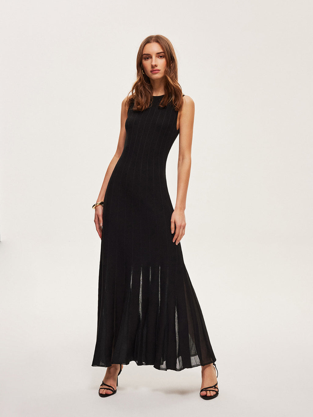 Free Flow Elegant Mesh Flared Dress