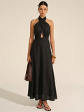 Haley Halter Neck Cut-Out Maxi Dress
