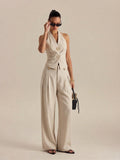 Riviera Linen Blend Halter Top & Pants Set